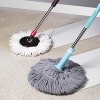 Serpillère Auto-Essoreuse à Torsion à Manche Long pour Nettoyage de Sols Vinyles, Carrelés et Stratifiés à Domicile et au Bureau, avec Têtes en Microfibre Lavables