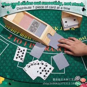 Solid Wood Card Dealer <b>Box</b> With Dice Storage For Outdoor <b>Gaming</b> And Home Entertainment Universal Use Durable Design - Product Image 3