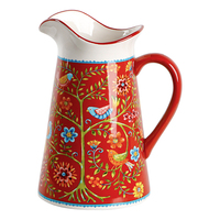 Bouilloire en céramique de style bohème 2000 ml, design unique et écologique, pour consommation directe, compatible lave-vaisselle, vase à fleurs domestique, idéal pour les fêtes