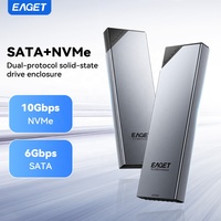 EAGET SE630D-1 10Gbps Adattatore per SSD M.2 NVMe SATA PCIe in Alluminio, Case USB 3.2 Tipo C per Disco Rigido
