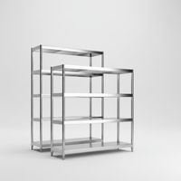 Étagère robuste en acier inoxydable à 4 niveaux, rayonnage de stockage commercial pour cantine, salle à manger et cuisine