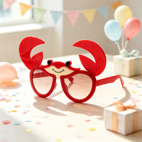 Lunettes de fête fantaisie en forme de crabe rouge, accessoires photo amusants pour les occasions de fête sur la plage, le luau ou les thèmes estivaux – Offre spéciale
