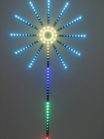 Feux d'artifice intelligents à LED synchronisés avec la musique, avec télécommande et contrôle par application, feux d'artifice LED à changement de couleur RVB