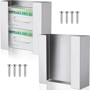 2 pz Pack porta portaoggetti a muro supporto espositore in acciaio inox porta porta guanti - Product Image 1