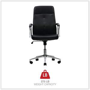 Chaise de travail en cuir Alera Workspace, supporte jusqu'à 275 lb, hauteur d'assise de 18,19 po à 21,93 po, siège et dossier en cuir PU noir - Product Image 6