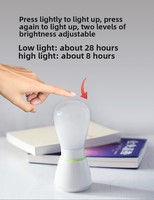 Veilleuse LED multifonctionnelle moderne de style japonais personnalisée pour bébé, avec contrôle tactile, rechargeable, protection oculaire CRI 80-89 élevé