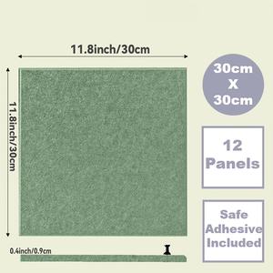 แผ่นไม้ก๊อกขนาดใหญ่ทางเลือก12ชิ้นแผ่นสักหลาดปูกระเบื้องติดผนังแท็บที่สามารถถอดออกได้เพื่อความปลอดภัยสำหรับใช้ในบ้านสำนักงาน - Product Image 3