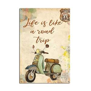 Letrero Decorativo de Pared de Hierro con Diseño de Mariposa, Ángel, Música y Pirámide, Estilo Vintage, Antiguo y Moderno, Impresión UV, 5mm de Grosor, Forma Rectangular, Decoración para el Hogar - Product Image 1