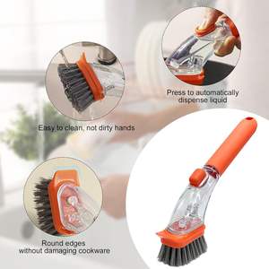 Cepillo de limpieza mágico a prueba de derrames al por mayor con dispensador de detergente de presión manual y cerdas blandas/rígidas, con tabla de cortar - Product Image 6