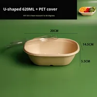 Caja de Almuerzo Desechable Biodegradable de Materiales Reciclados para Comida Rápida, Comida para Llevar, Fitness, Pulpa de Papel, Bento, Sushi, Fideos, Azúcar