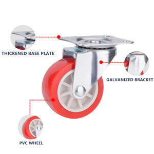 Schwenkbare obere Platte 1 Zoll 50mm kleine Kunststoff rolle Rad kugellager Gepäck koffer Box <span class=keywords><strong>PVC</strong></span> Räder Rolle - Product Image 2