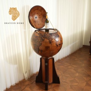 Chinese Antique Furniture Custom Globe Shape Wine <strong>Cabinet</strong> <strong>Display</strong> Bar Liquor Storage <strong>Cabinet</strong> Lift up Hardware <strong>Corner</strong> <strong>Cabinet</strong> - Product Image 1