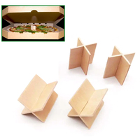 Économiseur de boîte de table à pizza en bois dégradable personnalisable avec trépied jetable pour la maison ou le restaurant
