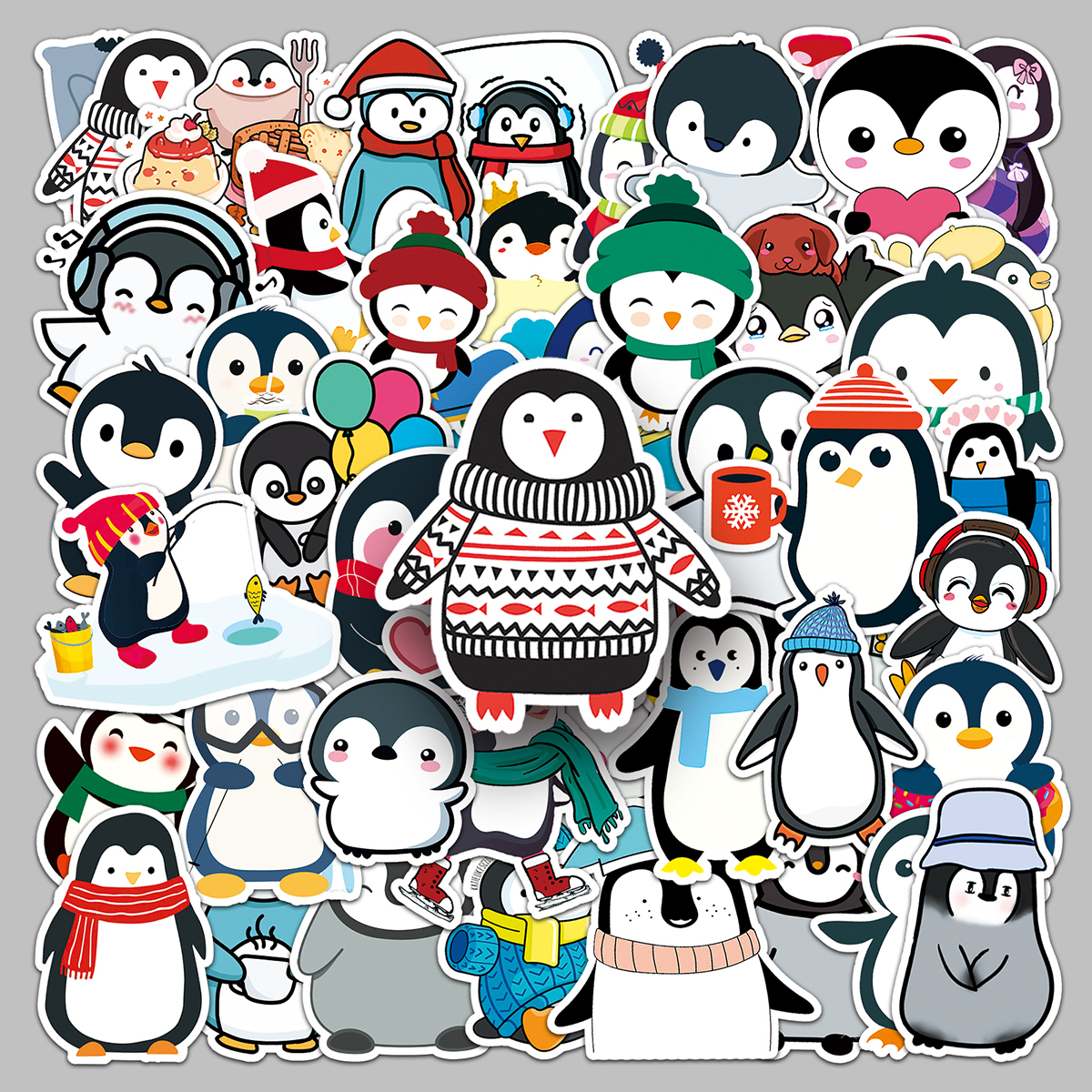 50PCS Factory-sent Cute Animal Pattern Personalized and Trendy Decorative Penguin Stickers for Suitcases and Motorcycle Helmets