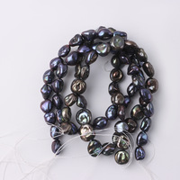 Perles de Tahiti AAA Grade Keshi, perles d'eau douce naturelles, baroques, en vrac, couleur vert bleu paon, diamètre 10-12 mm, tiers