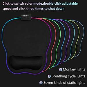แผ่นรองเมาส์ RGB ตามหลักสรีรศาสตร์,พร้อมผ้าทำมิลค์ไ<span class=keywords><strong>ฟ</strong></span>เบอร์และแผ่นรอง<span class=keywords><strong>เมาส์</strong></span>สำหรับเล่นเกมฐานยางกันลื่นพร้อมแผ่นรอง<span class=keywords><strong>เมาส์</strong></span> RGB ดีไซน์ที่พักข้อมือ - Product Image 4