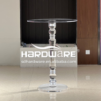 Événement de mariage Accueil Pub Discothèque Meubles Clair Acrylique Conception Ronde Haute Cocktail Tables Et Chaises Utilisé Bar