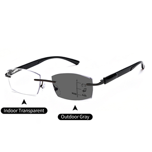 Lunettes de <span class=keywords><strong>presbytie</strong></span> photochromiques sans monture pour hommes, lunettes de lecture de qualité anti-lumière bleue, verres bloquant la lumière bleue UV400 - Product Image 4