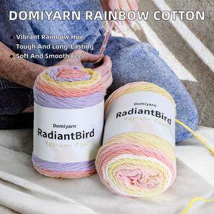 Fil de coton mélangé anti-statique Domiyarn, teinture arc-en-ciel, 100g/2mm, pour tricot à la main, idéal pour poupées et oreillers – Approvisionnement direct usine - Product Image 3