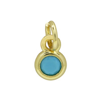 Pendentifs et breloques ronds élégants en zircon coloré plaqué or 18 carats pour la fabrication de bijoux – Vente en gros usine
