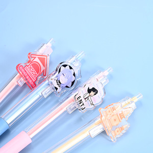 Qitong Gel <b>Pen</b> With Transparent Acrylic Design <b>Multi</b> <b>Colored</b> Ink For Students And Calligraphy Writing - Product Image 2