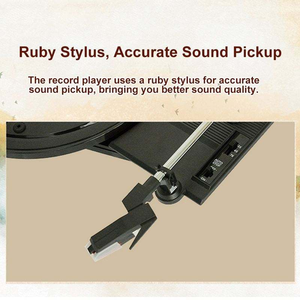 Reproductor de CD de vinilo retro directo de fábrica con diseño de maleta portátil y altavoces estéreo, ideal para uso en la sala de estar del hogar. - Product Image 6