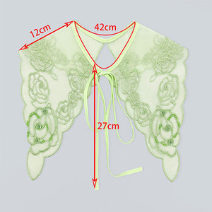 Apliques en forma de corazón de Color personalizado a la moda, cuentas de Organza, <span class=keywords><strong>Collar</strong></span> desmontable, <span class=keywords><strong>Collar</strong></span> de encaje bordado verde - Product Image 5