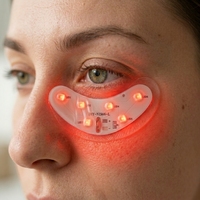 Masseur oculaire pour les cernes et les poches, 850NM Microcourant, Patchs sous les yeux, Thérapie par lumière rouge pour les poches et les rides sous les yeux