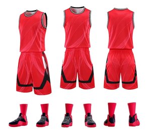 Logotipo personalizado Impresión de transferencia de calor Tallas grandes Raya que absorbe la humedad Transpirable Sin mangas Chaleco de baloncesto Ajuste Suelto - Product Image 3