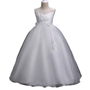 Robe de mariée de style coréen pour fille, robe de soirée élégante pour enfant, robe longue élégante de couleur violette avec des fleurs - Product Image 3