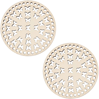 Base de panier en macramé rond en bois Tailai, motif complexe découpé au laser, fond tissé pour panier de rangement en macramé DIY, porte-plante
