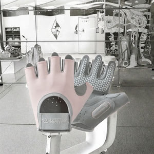 Guantes Deportivos de Nylon Antideslizantes Personalizados para Gimnasio, Ejercicio, Levantamiento de Pesas, Fitness, para Mujer, Medios Dedos - Product Image 3