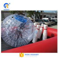 Boule de Zorb gonflable de taille humaine d'enfants de TPU/PVC pour le bowling avec la pompe à air/boule de Zorb de l'eau boule de pare-chocs adulte gonflable