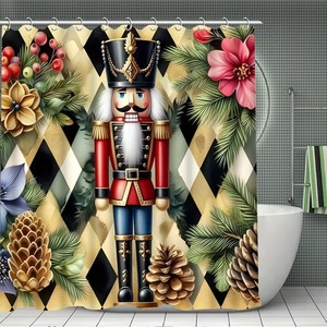 Rideau de Douche en Polyester Imprimé Numérique Motif Casse-Noisette Doré pour Salle de Bain, Imperméable, Vente en Gros, Moderne - Product Image 2