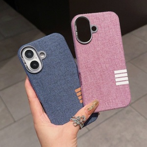 เคสโทรศัพท์แม่เหล็กแบบรวมทุกอย่างสำหรับ iPhone 15 16 Pro Max เคสโทรศัพท์ผ้าลินินสไตล์เรโทรสำหรับ iPhone 14 13 Pro Max 12 11 Pro - Product Image 1