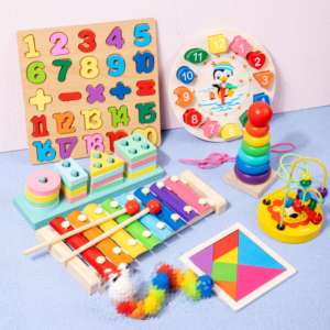 Montessori-Blocs de construction assortis, jeux de société, jeux de société, jouets éducatifs, pour garçons et filles - Product Image 1