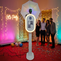Photo Booth iPad Berkualitas Tinggi dengan Latar Belakang Lampu LED RGB 360 Derajat dan Peralatan Photo Booth Kamera