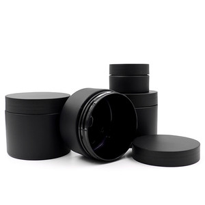 عبوات بلاستيكية فاخرة فارغة لكريم الوجه، سعة 100 مل، 120 مل، 4 أونصات، 8 أونصات، مصنوعة من بلاستيك PET بلون أسود مطفي لمستحضرات التجميل - Product Image 2