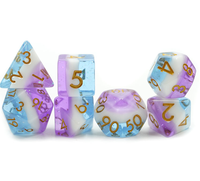 Jeu de dés polyédriques artisanaux en résine et acrylique, 7 pièces, 3 couleurs réfléchissantes, écologiques, durables, bords tranchants pour Dungeons & Dragons