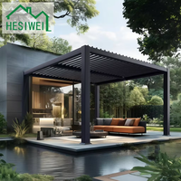 Pergola à lames orientables motorisée en aluminium pour extérieur, étanche, écologique, avec contrôle de groupe, taille personnalisable, protection solaire