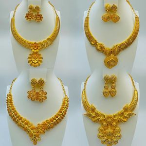 <span class=keywords><strong>Set</strong></span> di Gioielli di Lusso Placcati in Oro 24k, Stile Africano, Impermeabile, Collana e Orecchini alla Moda - Product Image 1