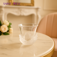 Nouvelle promotion : Ensemble de tasses à thé et à café en cristal de 45 ml, forme de gingko, orchidée papillon, Ramadan Islam Mubarak