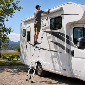 STARRYHEART Échelle télescopique multifonction en aluminium pliable, capacité 150 kg, 7-15 marches - Product Image 6