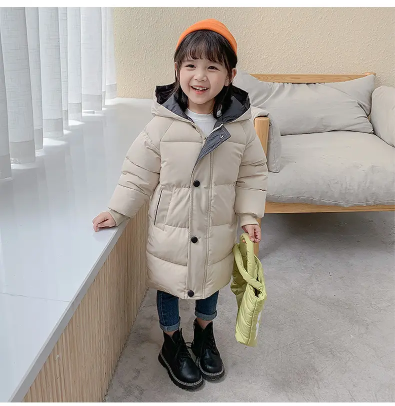 KOKOBUY Children Casual Single-Breasted Stand Collar Thick Vest Coat Winter Outerwear 