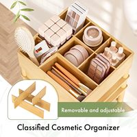 Bambou 5 couches roulant vanité organisateur chariot stockage au sol pour soins de la peau maquillage vernis à ongles parfum cheveux outils salle de bain chambre