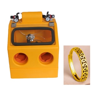 Máquina de chorro de arena manual de doble mesa para pulverización de agua y hielo, sin polvo, para fabricación de joyas de oro - Product Image 1