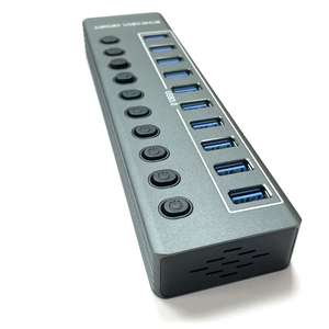 Boîtier métallique de l'interrupteur d'alimentation indépendant le plus vendu du fabricant <span class=keywords><strong>10PORT</strong></span> USB 3.0 <span class=keywords><strong>HUB</strong></span> - Product Image 2
