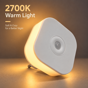 Lampe murale LED à capteur de lumière OEM, prise carrée, éclairage latéral, veilleuse automatique crépuscule-aube, blanc chaud pour chambre à coucher - Product Image 1