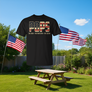 T-shirt avec drapeau américain, pour la fête des pères, héros, protecteur, légende - Product Image 1