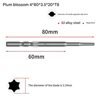 Embouts de tournevis magnétiques Torx de longueur 80mm en acier S2 pour le travail de précision